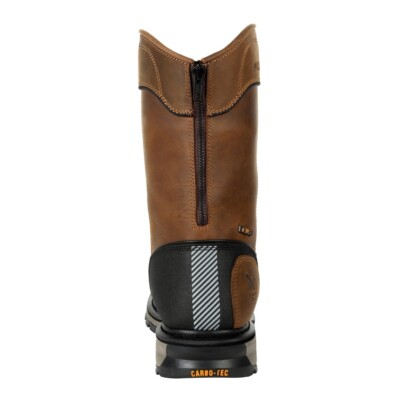 Pre-owned Georgia Boot Mens Carbo-tec Ltx Waterproof Composite Toe Pull On Boot Gb00394 In Brown And Black