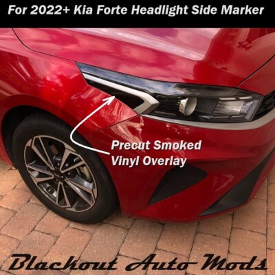 Headlight Side Marker Blackout For 2022-24 Kia Forte Precut Smoked Vinyl Overlay