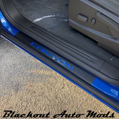 Matte Black Door Sill Protector Kit For GMC Canyon Pickup Truck 2014-2021
