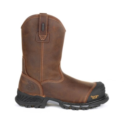 Pre-owned Georgia Boot Rumbler Composite Toe Waterproof Pull- On Work Boot Gb00286 In Brown