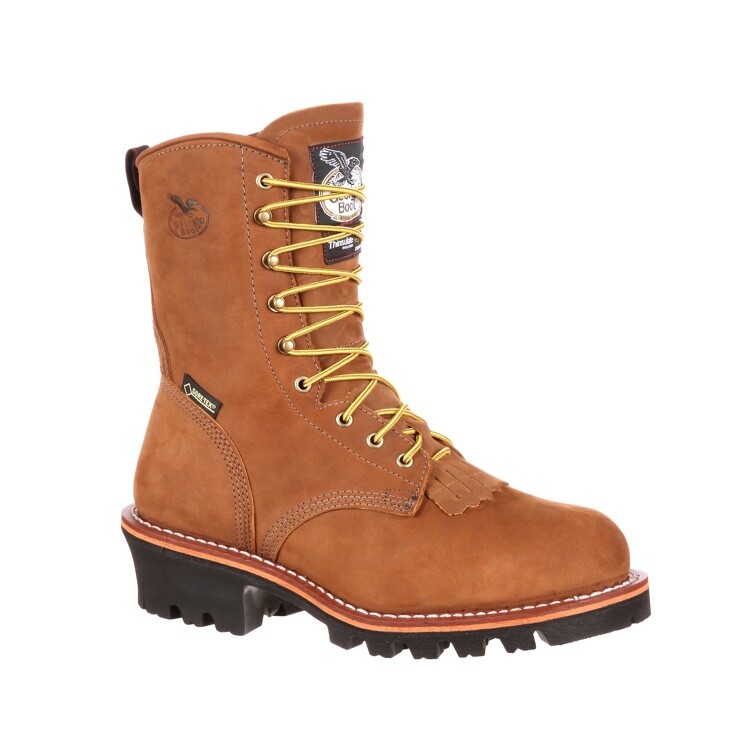 Pre-owned Georgia Boot Steel Toe Insulated Gore-tex Waterproof Logger Work Boots G9382 In Worn Saddle