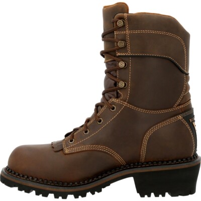 Pre-owned Georgia Boot Logger Insulated Waterproof Composite Toe Work Boot Gb00491 In Brown