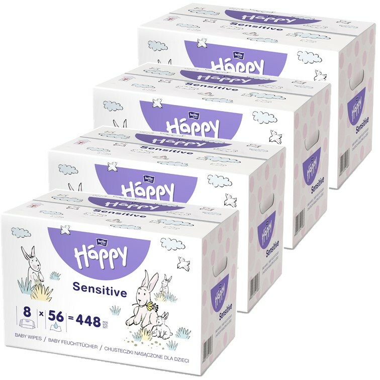 bella baby Happy Feuchttücher Sensitive mit Klickverschluss 8-56er Pack