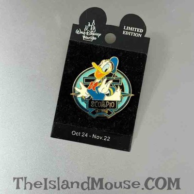 Retired Disney WDW Donald Duck Scorpio Zodiac POM October Pin (N2:7196)