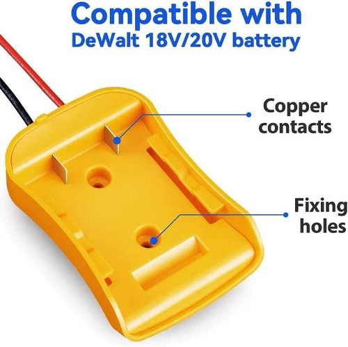 Power Connector DIY Battery Adapter Holder Dock For DeWalt 18V/20V Max Battery