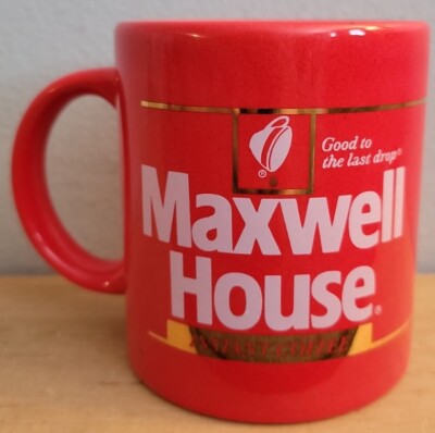 Vtg. NOS Maxwell House Red Coffee Cup Mug Good To The Last Drop Instant Coffee.