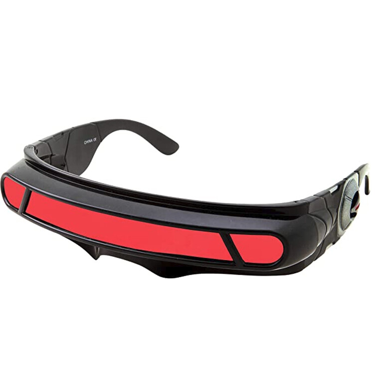 Red Space Robot Alien Party Futuristic Shield Sun Glasses X-Men Cyclops Costume