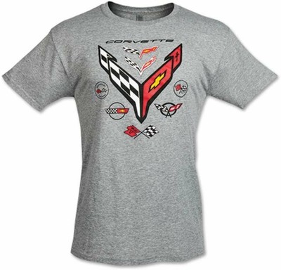 C8 Next Generation Corvette 8 Generations Badge T-Shirt : Gray