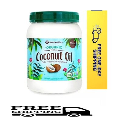 Member's Mark Organic Virgin Coconut Oil, 56oz. -Select your Size FREE SHIPPING