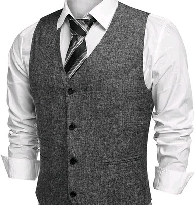 Classic Slim Fit Gray Vest