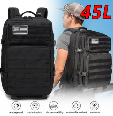 Mochila Táctica Para Hombre Grande 45L Militar Impermeable Deporte