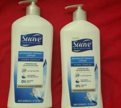 2 PACK  SUAVE ADVANCED THERAPY LOTION RELIEVES SEVERELY DRY SKIN