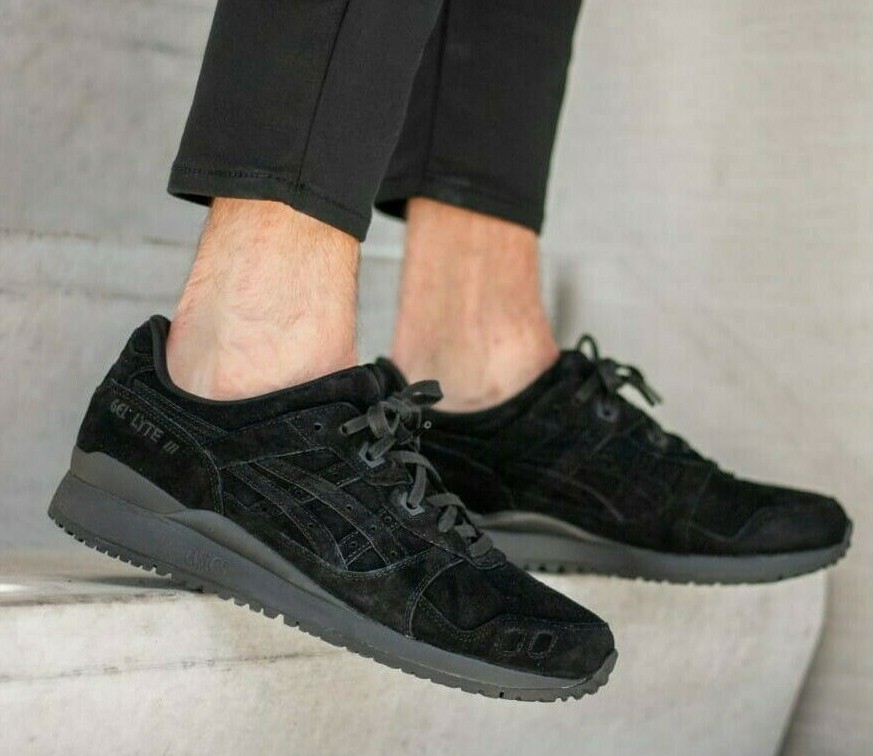 Pre-owned Asics Gel-lyte Iii Og 1201a050-001 Triple Black Men's Running Casual Shoes In Black/black