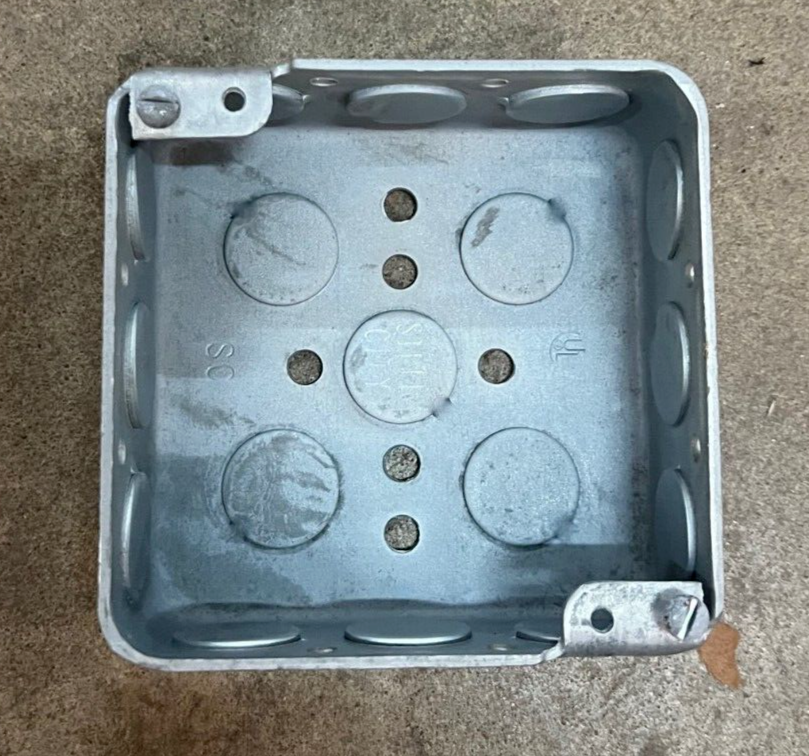 6-PK 4"x1.5" SQUARE ELECTRICAL BOX Galvanized Steel =RACO 190 52151-1/2 4S-1/2