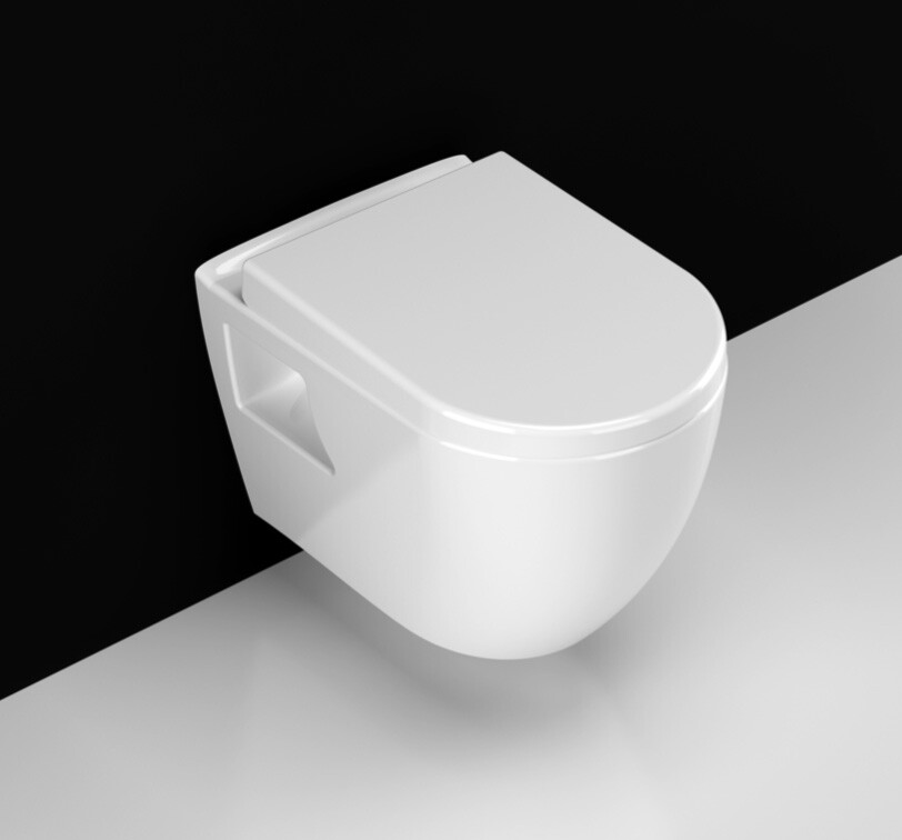 Design Hänge Wand-WC SoftClose WC-Sitz Toilette Kloschüssel Klobrille Badezimmer