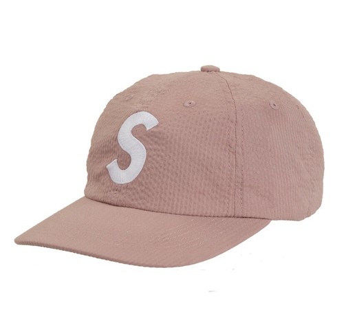Supreme Seersucker S Logo 6-panel Hat , Cap Brand New Pink
