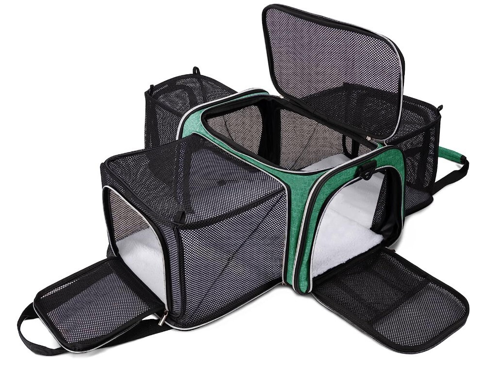 Bag,airline Approved Pet Carrier Soft Side Pet Travel 5 Sides,3 Door