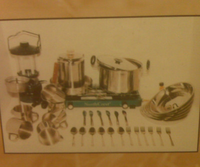 NEW - NORTH CREST - 38 PIECE STAINLESS STEEL CAMPING SET - GREAT FOR THE CAMPER