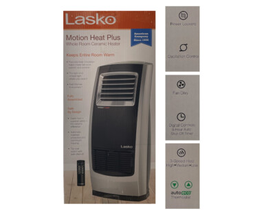 Керамический обогреватель Lasko Motion Heat Plus для всей комнаты, режим ECO, 3 скорости, 1500 Вт