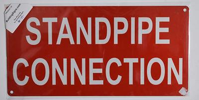 Standpipe Connection Sign (Aluminium Reflective, RED 6X12)