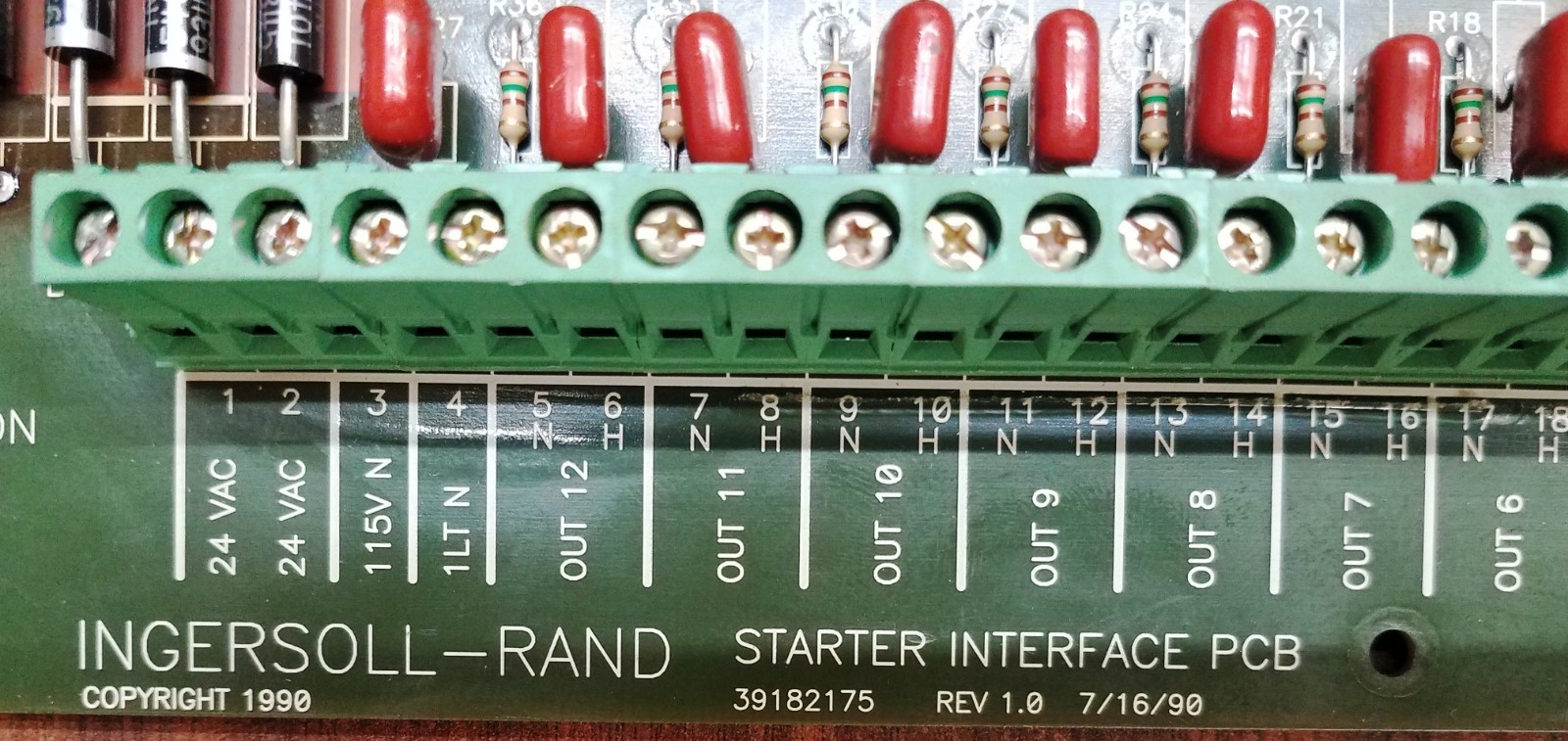 Ingersoll Rand Compressor Starter Interface Board 39807532 / 39182175 Red Eye