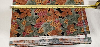 Hoffman Metallic Grapes - WINE Cotton Fabric 6 YARDS - NEW/UNCUT