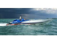 39ft Jaguar Canopy Power Boat Haul with Trailer ( ready for engines and drives)