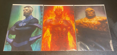 Fantastic Four #1 Artgerm Variant Lot Of 3  Marvel Comics 2018 Thing Human Torch