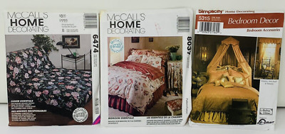 McCall s Home 8037 6474 Simplicity Bedroom 5315 Patterns Shams Duvet Valance Pad
