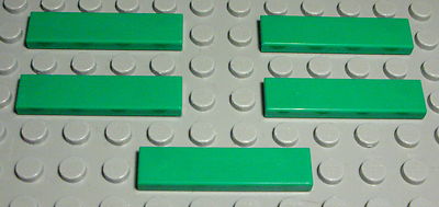 Lego Fliese - Kachel 1x4 Grün 5 Stück                                        (2)