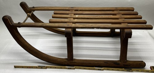 Vintage Davos Germina wooden sled made in GDR (German
