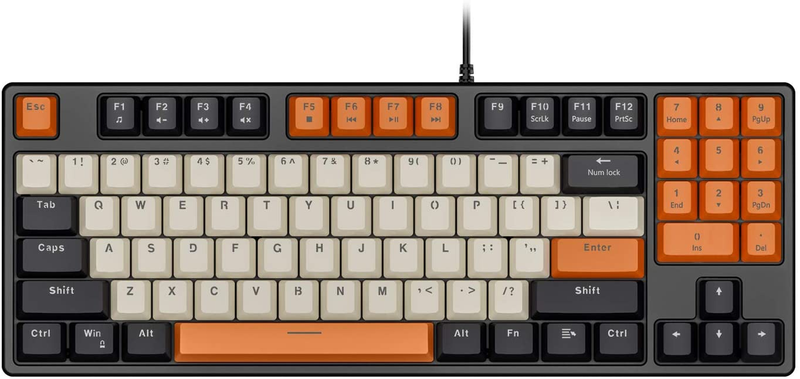 Havit Mechanical Keyboard Tenkeyless, Wired Compact PC Keyboard with Number Pad