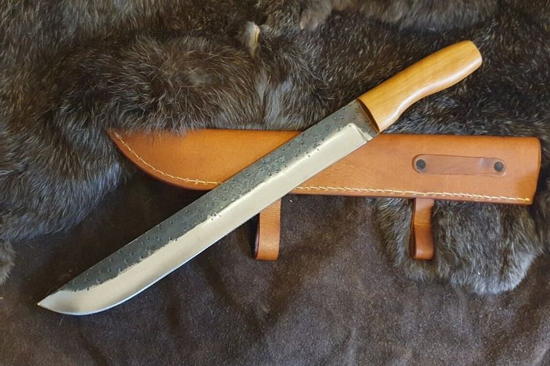 Sax Mittelalter Wikingermesser Mittelaltermesser Handgeschmiedet 43cm (V10o)
