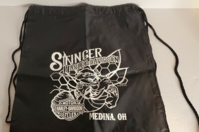 Stinger Harley-Davidson Backpack, Sport Cloth Drawstring Bag - Black