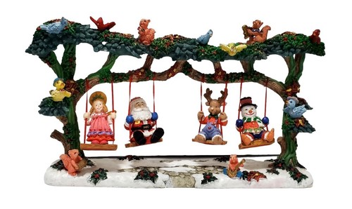 Jaimy Holiday Christmas Swings 1995 Resin Figures on Swings