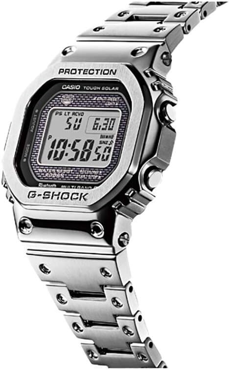 Pre-owned Casio G-shock Gmw-b5000d-1jf Silver Bluetooth Full Metal Men's Watch In Box