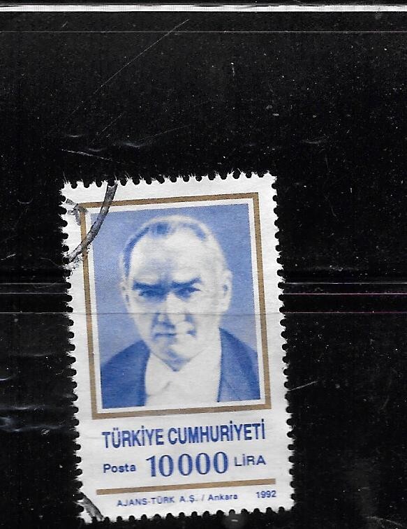 TURKEY SC#2440 1992 10000 LIRE XF CIRC LARGE DEFINITIVE