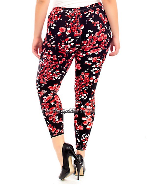 P39 Pink Red Cherry Blossom Black Background Soft Warm Leggings