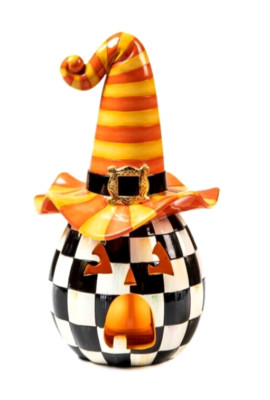 NEW Mackenzie Childs Happy Jack Pumpkin With Orange Hat