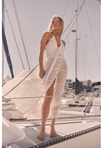 

Платье макси с завязками спереди Free People A Little Extra Endless Summer, Цвет слоновой кости