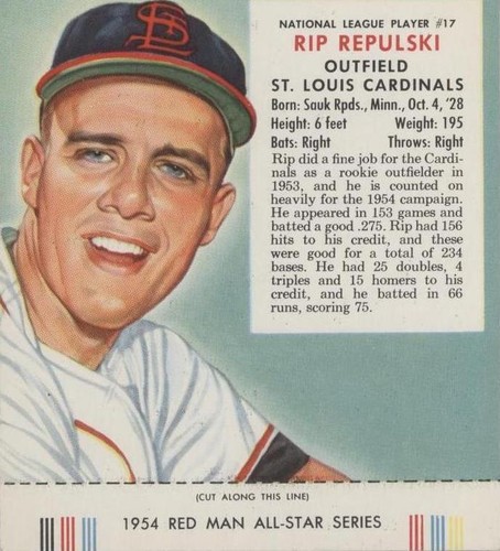 1954 Red Man Redman Set Rip Repulski SGC 80 | eBay