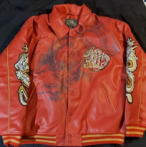 RAW BLUE Leather Jacket 2XL