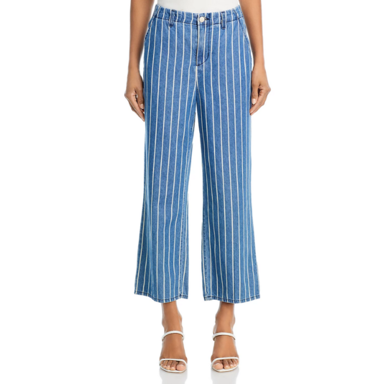 L'AGENCE Zayne Striped High Rise Crop Jeans $350 Size 30 # 8B 2104 New