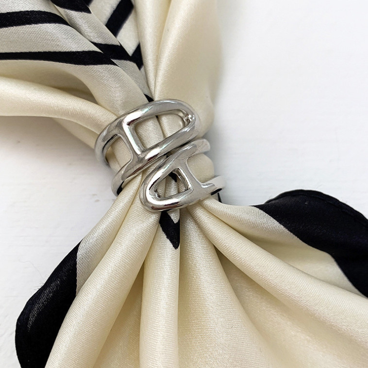 Schalring 2x1cm Tuchring Accessoire Silber FÃ¼R Seidentuch Halstuch Ring Geschenk