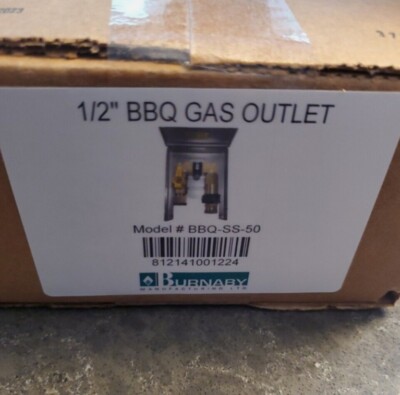 Burnaby BBQ-SS-50  BBQ Gas Outlet, 1/2'' NPT Inlet, 1/2'' Quick Disconnect Outlet
