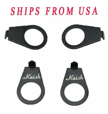 KAISH 4pcs 3/8'' Guitar Knobs Pointer Plate Knob Position Indicator BK