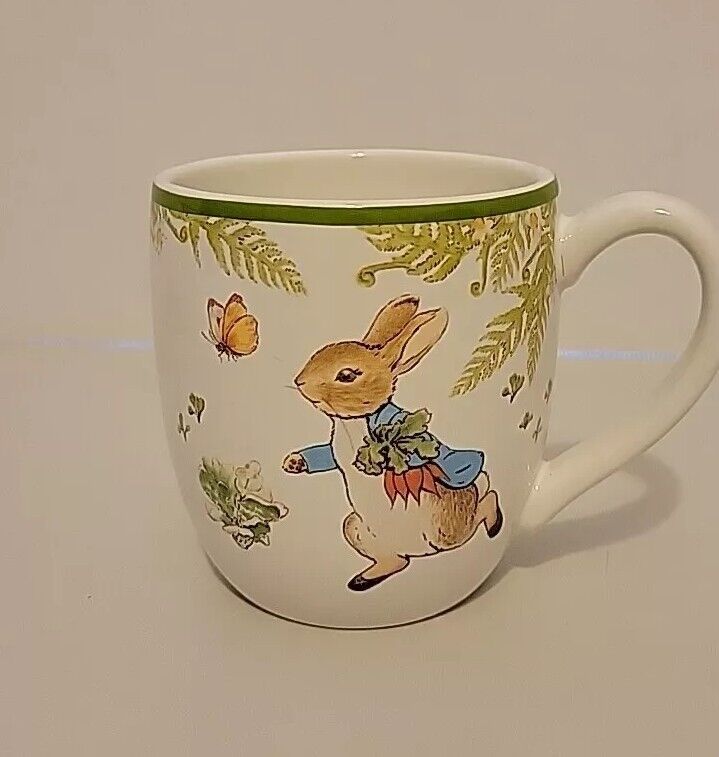 Pottery Barn Easter Beatrix Potter Peter Rabbit Stoneware Mug 21 oz Large New 