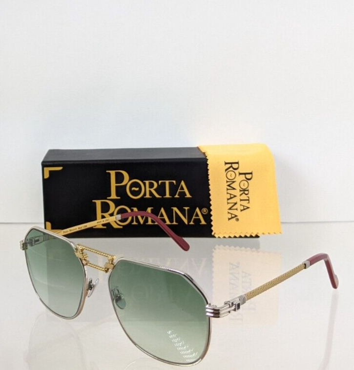 Pre-owned Porta Romana Authentic  Sunglasses Mod 1266 Col 600 Gold Plated Vintage Frame In Green
