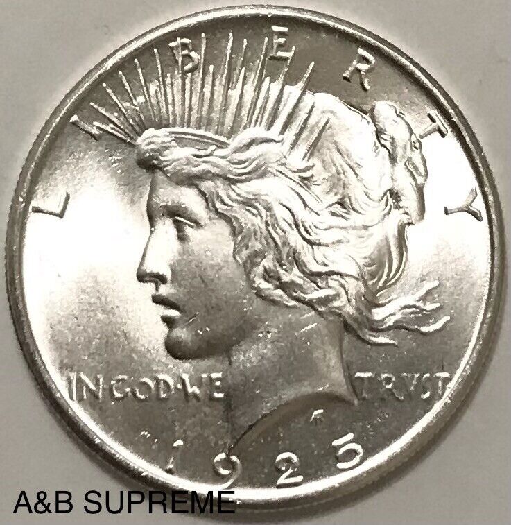 1925 Peace Dollar Uncirculated Gem Bu 90% Silver