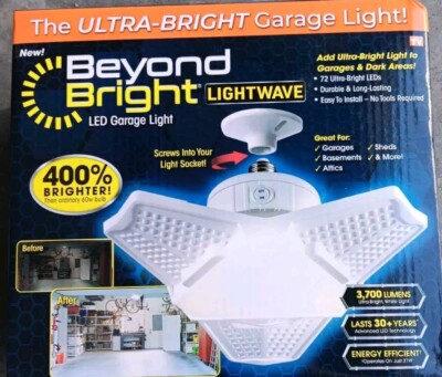 Beyond Bright 3-Pack 20-Watt 72 LED Lamp Lights 6500K Garage Ultra-Bright NEW 
